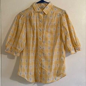 Vintage linen flower shirt